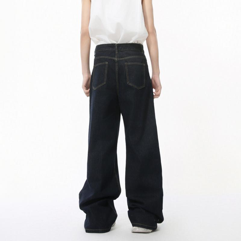 2026 New Model Personalized Design Wide-Leg Straight Jeans Men's Casual Trousers
