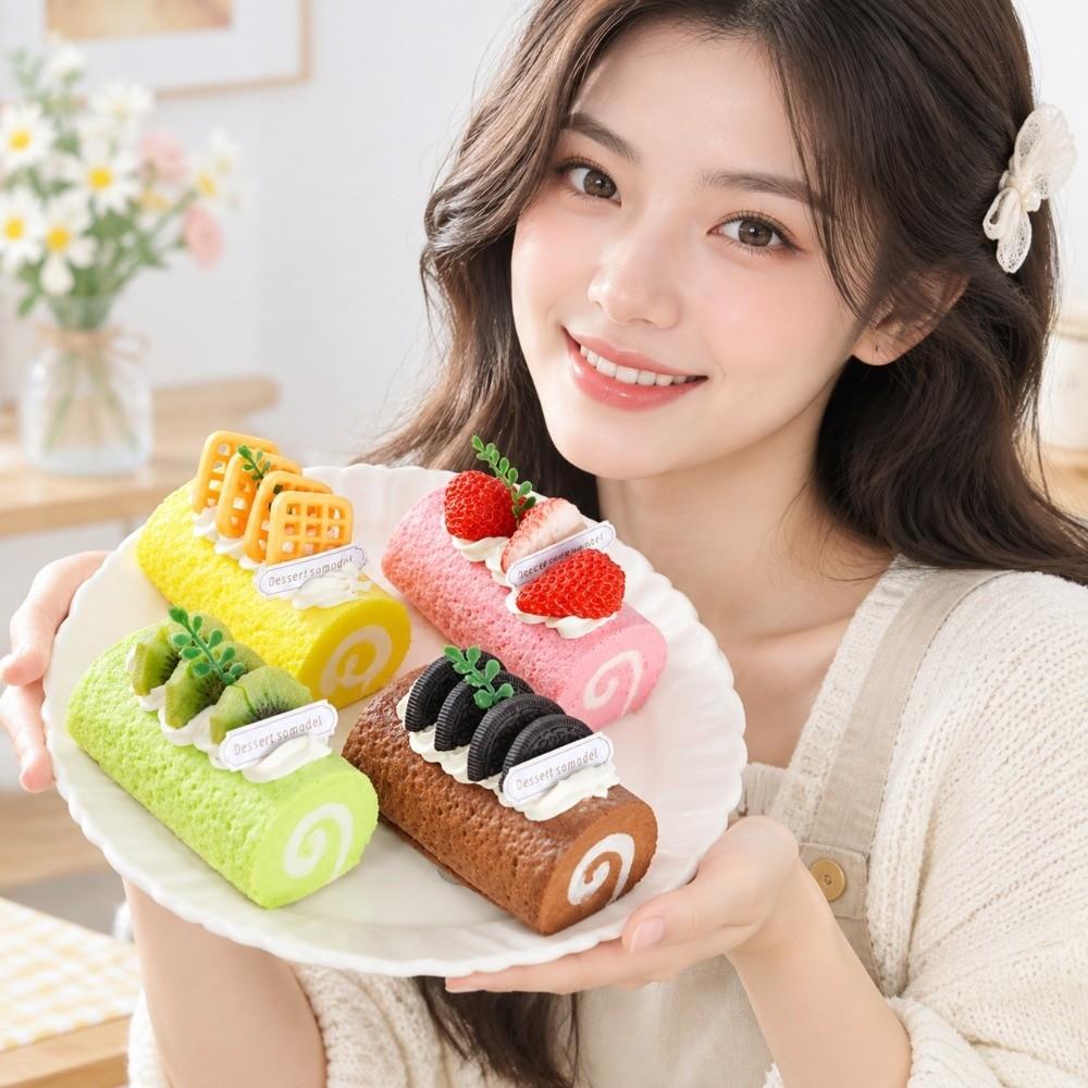 Creative Swiss Roll Squishy Toy Hand Relax Slow Rebound Fidget Toy  Office Desk Toy