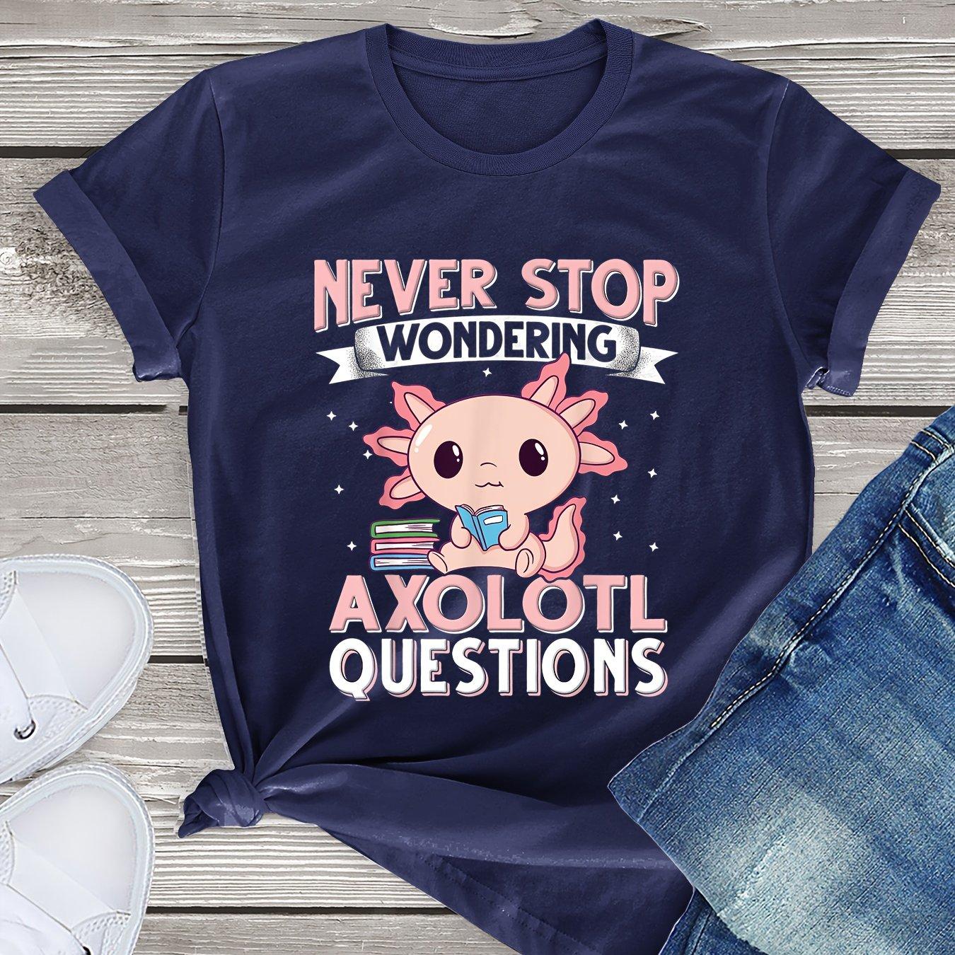 

Cartoon Axolotl Print T-Shirt, Short Sleeve Crew Neck Casual Top For Summer & Spring, Women s Clothing 4XL