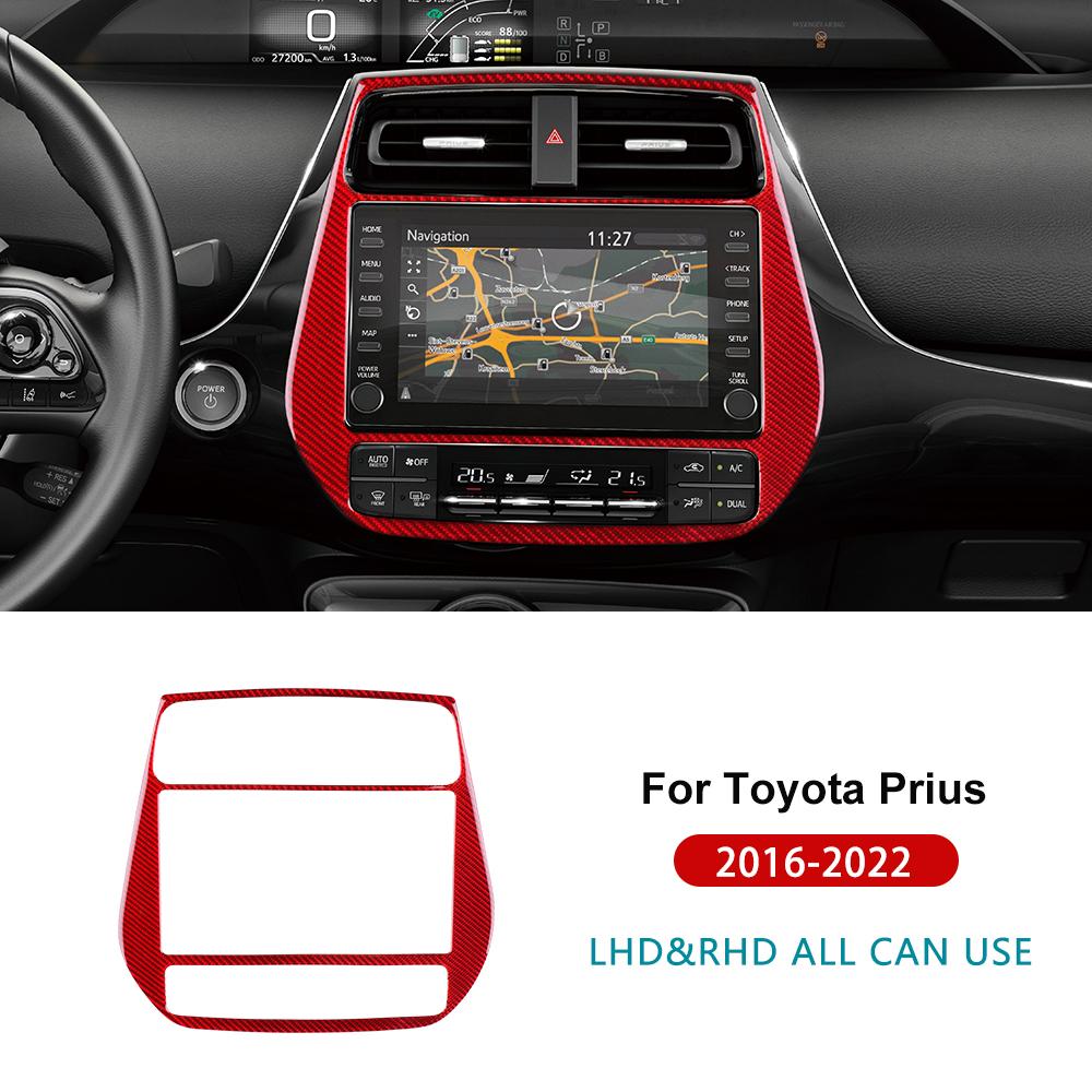 Real Soft Carbon Fiber For Toyota Prius 2016 2017 2018     LHD RHD Car Central Control Panel Warning Light Frame