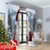 2pcs 2D Flat Printing Merry Christmas Curtain Santa Claus Painting Gifts Snow Polyester Without Electricity 0 Perfect for Photo