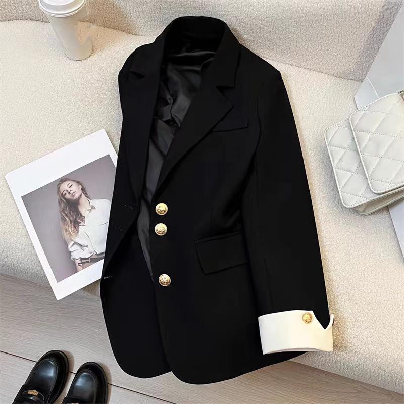 Damenmantel Elegant Sportlich Lässiger Blazer Koreanische Mode Jacke Frühling Herbst Büro Damenmantel