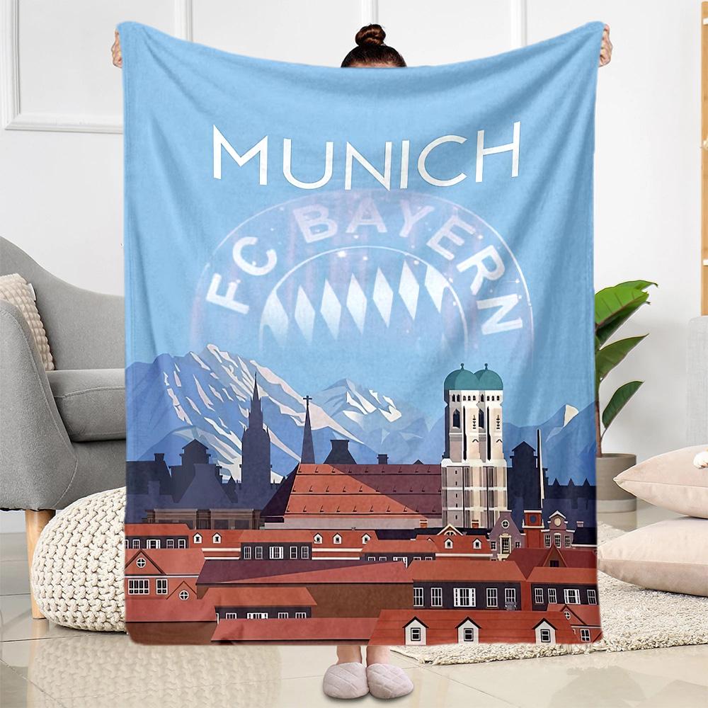 FC Bayern München Decke Bequem Groß für Bettwäsche Büro Bett für Alle Jahreszeiten Digitaldruck Geburtstag Weihnachtsgeschenk Decke