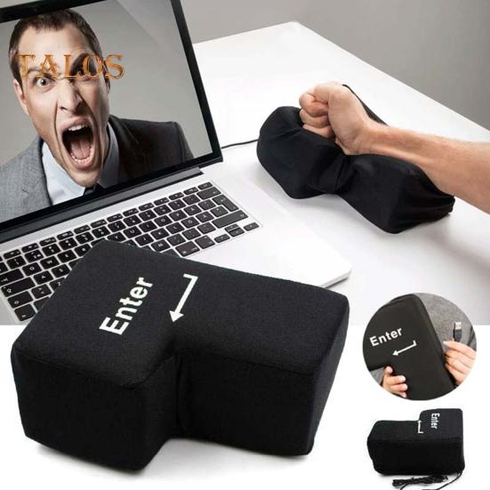 Oreiller anti-stress de grande taille avec fonction de touche Entrée de branchement USB Peluche douce Réduit le stress au travail ou aux jeux Aide à la sieste de relaxation