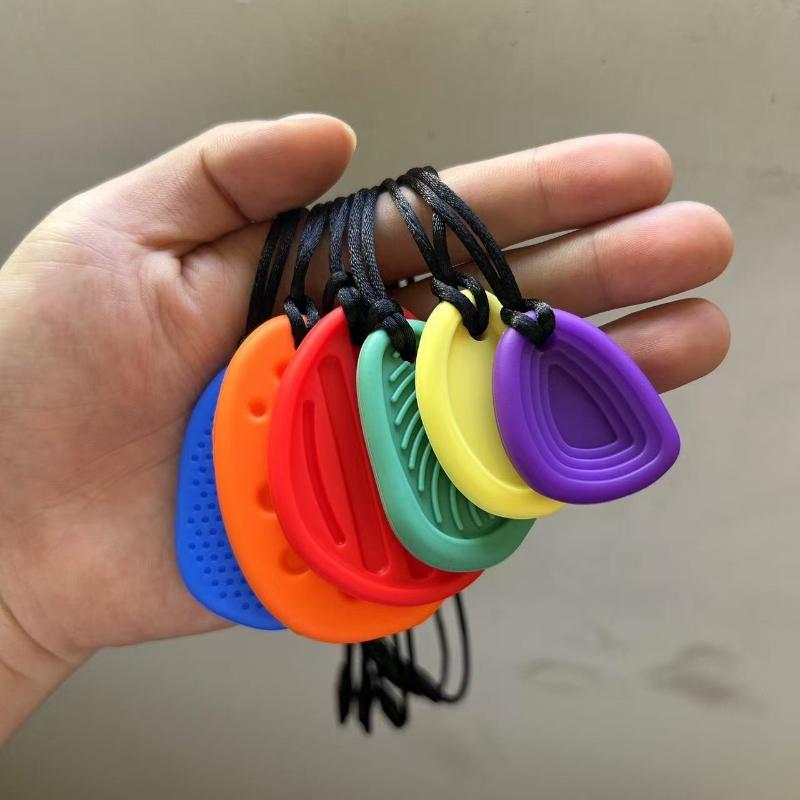 Infant Silicone Teether Children Chew Necklace Sensory Chewy Pendant Oral Motor Playthings Therapy Tools Ideal for Autism ADHD Chidren S Goods