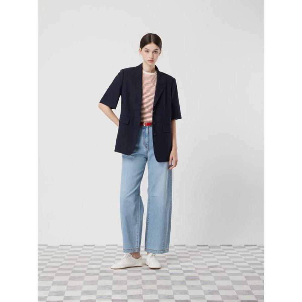 Cc Collect Linen Blend Half Sleeve Single Jacket C252msf136