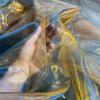 Metallic Color Organza Fabric 50x140cm Breathable Gradient Color Tulle Cloth For Wedding Dress Evening Gown Sewing Craft