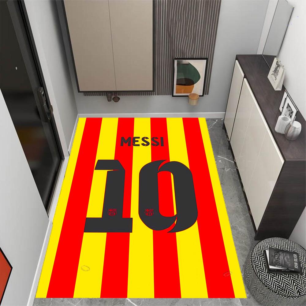 Messi palikimas futbolo tematikos neslystančiuose kilimėliuose - Poliesterio namų dekoras, tinkamas miegamiesiems, svetainėms, prieškambariams, studijoms ir dekoracijoms