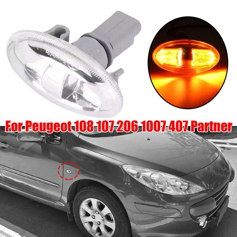 2x Car Fender Turn Signal Lights Body Side Marker Lamps Auto Accessories for Peugeot 108 107 206 1007 407 Partner 6325G3 6325G4