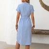 Women's Casual Fashion Short Sleeve Retro Retro Dress