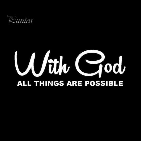 With God All Things Are Possible Car Vehicle Window Decor Self Adhesive Sticker