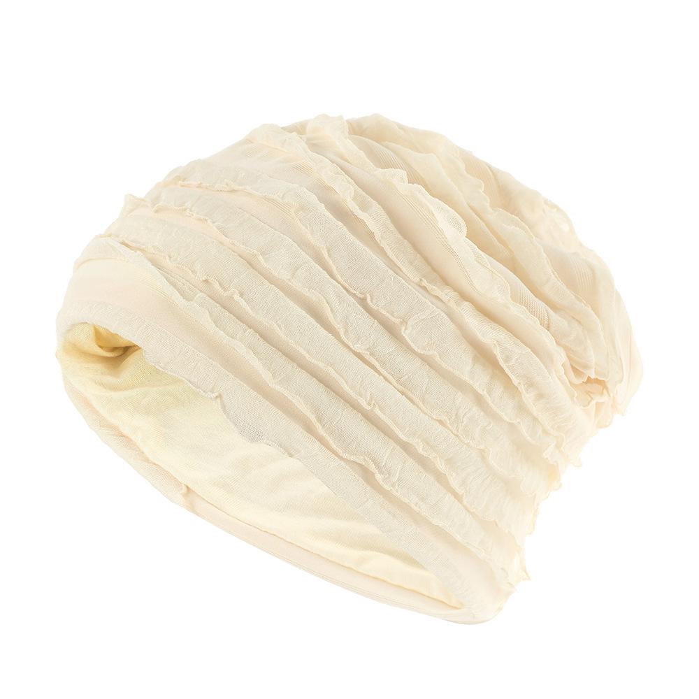 Vintage Pleated Women's Beanie Hat - Thin, Slouchy Sleeper or Casual Venetian Blind Pullover Headscarf