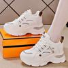 The Height of the Popular White Shoes Increases In Women's Autumn 2025 New Versatile Casual Small Thick-soled Muffin Sports Shoes