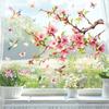 Cherry Blossom Flower Window Clings Floral Branch Butterfly Birds Window Decal Static Glass Doors