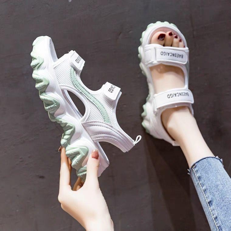 Female Platform Soft Sole Roman Casual Shoes Sports Dad Sandals Summer All Match Net Red Muffin Sandals