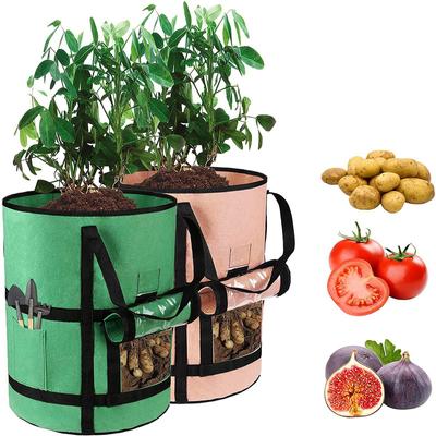 7/10 Gallon Plant Grow Bags with Handles and Visualization Window Potato Fruit Vegetable Garden Planter Growing Bag