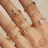 925 Sterling Silver Geometric Water Droplet Zircon Open Ring for Women Fashionable Exquisite Jewelry Gifts