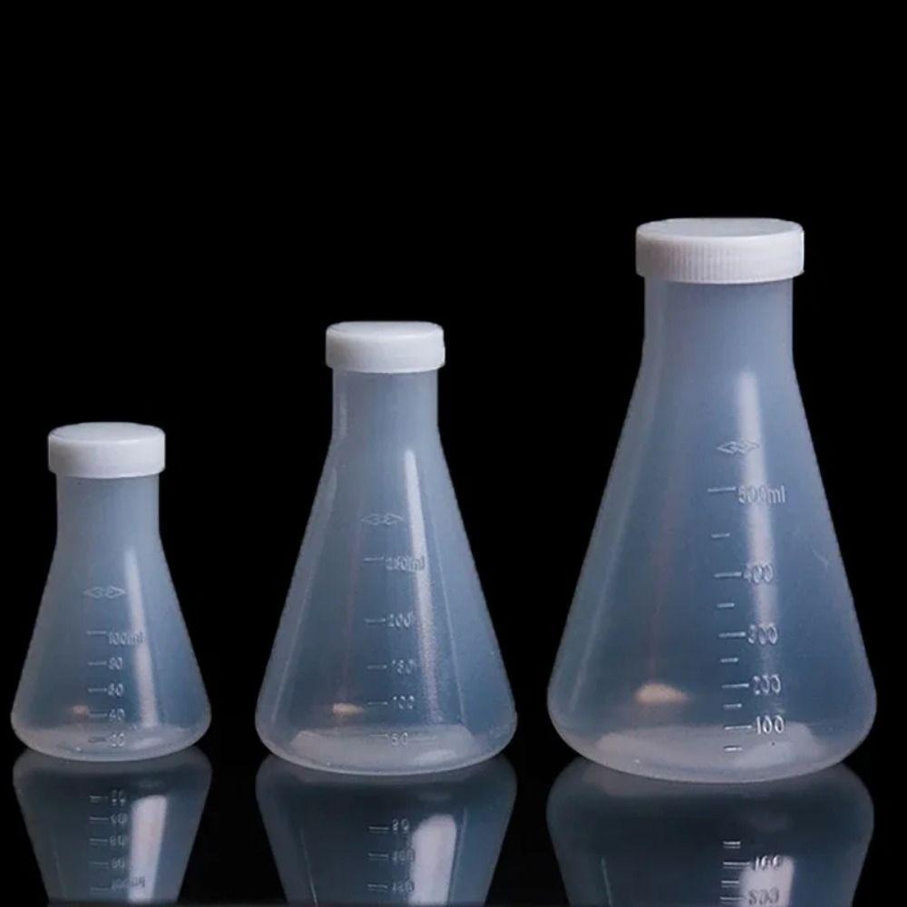 50ml/100ml/250ml/500ml Plastic Erlenmeyer Flask Plastic Graduated Beaker  Lab Use