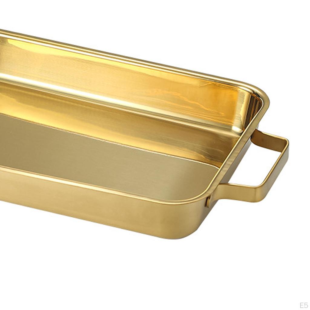 Fish Deep Baking Tray, Pan Roasting with Handles, Rectangle Seafood Plate for Meat