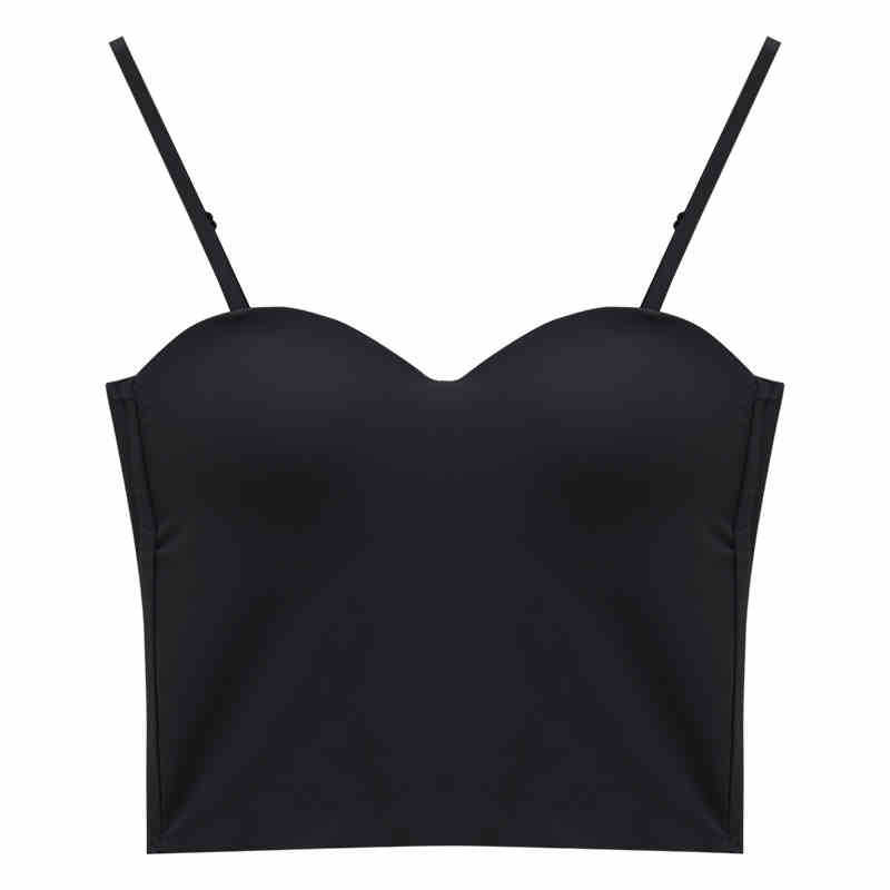 Pure desire ice silk beauty back sling vest one-piece with chest pad thin chest wrap with bottom tube top short top