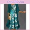 Elegant Polyester Chiffon Twopiece Dress With 3d Print For Spring Fashion