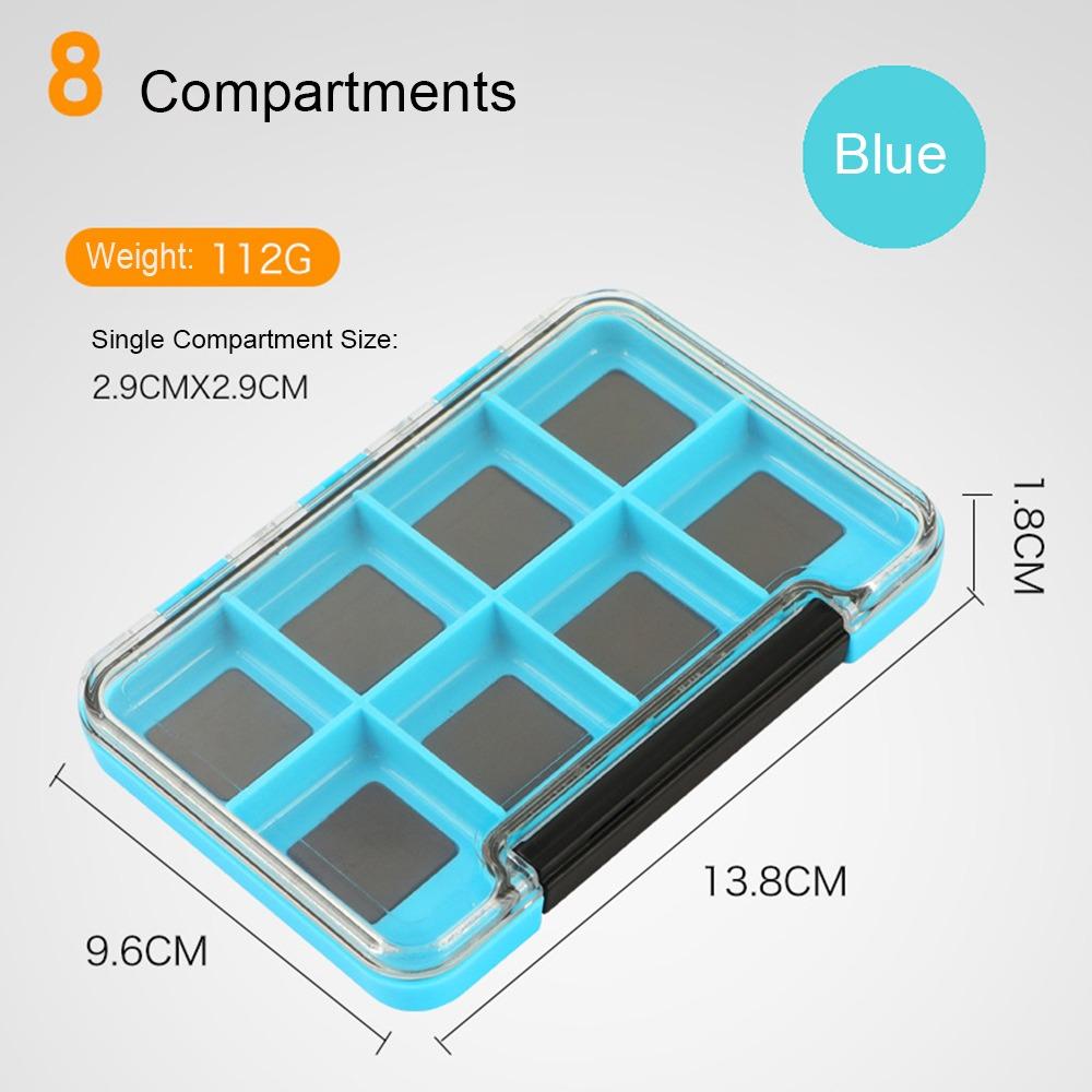 Plastic Magnetic Fishing Tackle Box 4/8/12 Compartments Portable Fishing Lure Bait Box Fishing Accessories