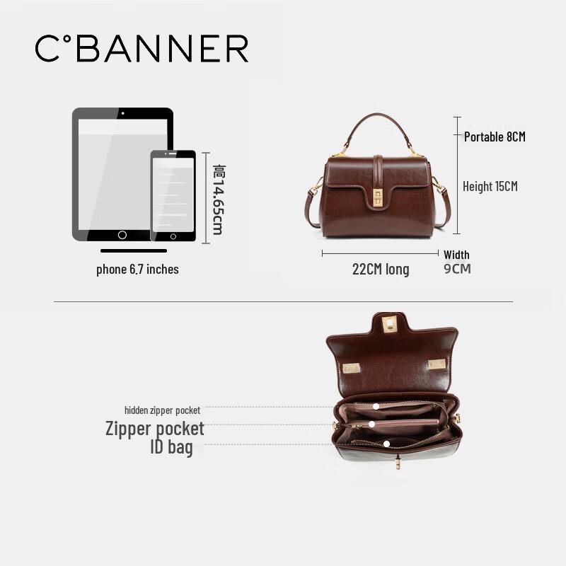 Geantă de umăr tip crossbody din piele pentru femei C.BANNER