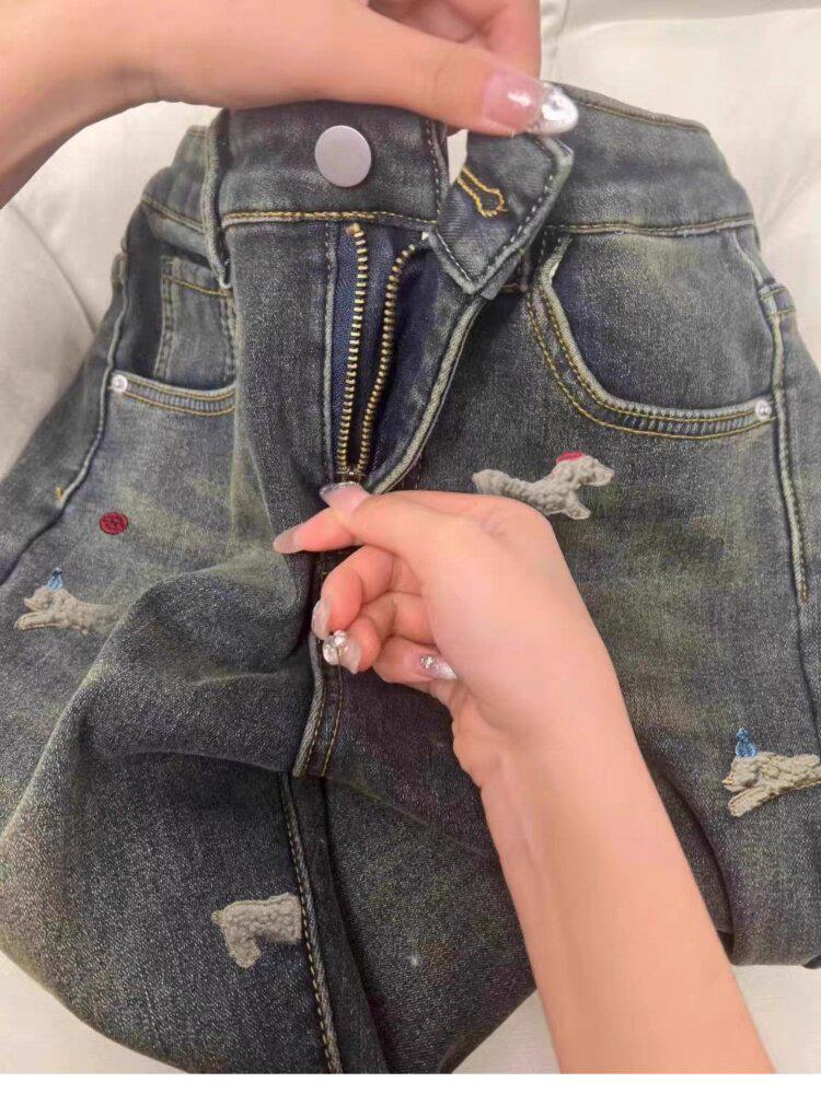 Plus Size High Waist Fleece-Lined Micro-Flare Jeans for Women - Slimming, Elastic, Wide Leg Bell Bottoms for Autumn/Winter