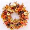 Autumn Door Wreath Christmas Halloween Decoration Pumpkin Berry Pine Cone Maple Artificial Cloth Rattan Material Home Decoration