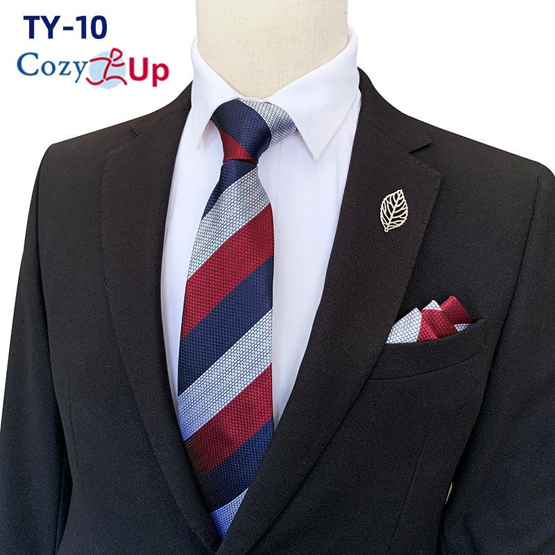 Men Two-piece Tie Set Stripe Necktie  Business Fashion Handkerchief Paisley