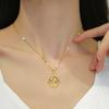 Tree Of Life Light Luxury Temperament Gorgeous Full Diamond Necklace Female Versatile Clavicle Chain Titanium Steel Chain