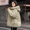 Xuezongfei Women's Solid Color Hooded Loose Down Jacket