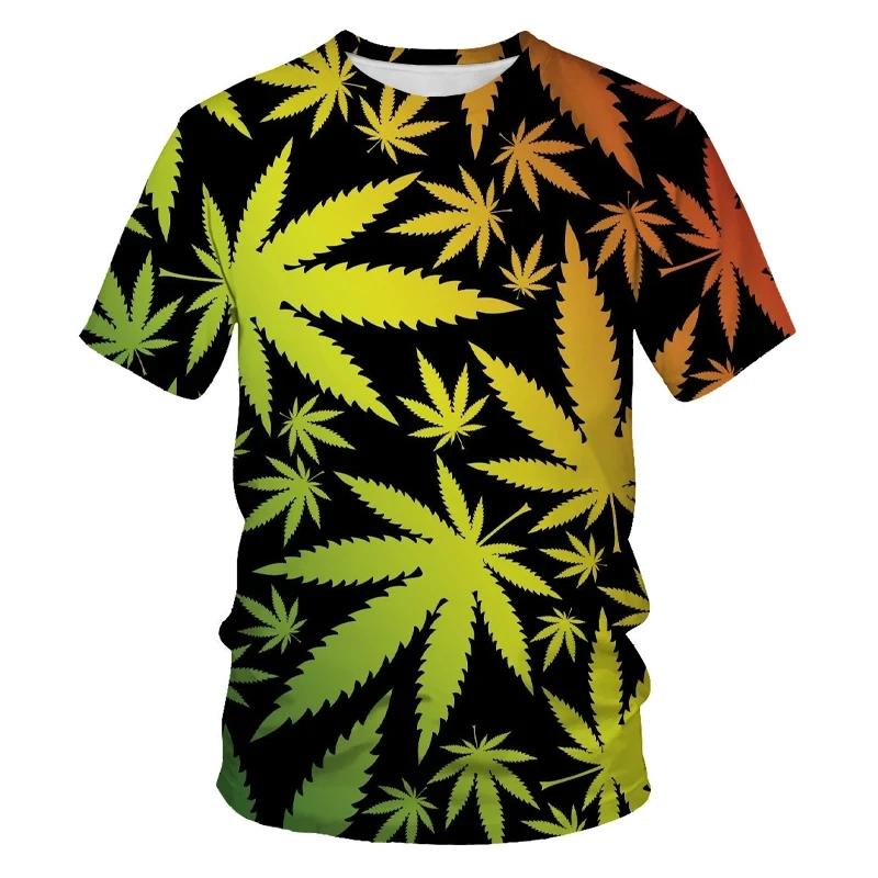 ETST37 Wiet 3D Geprint Heren T-shirt Mannen Vrouwen Grappig T-shirt Homme Mode Korte Mouw Hip Hop T-shirt Koppel Hipster T-shirt Top L
