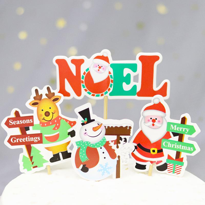Christmas Cake Topper: Merry Christmas Banner & Tree Decoration Insert for Festive Baking