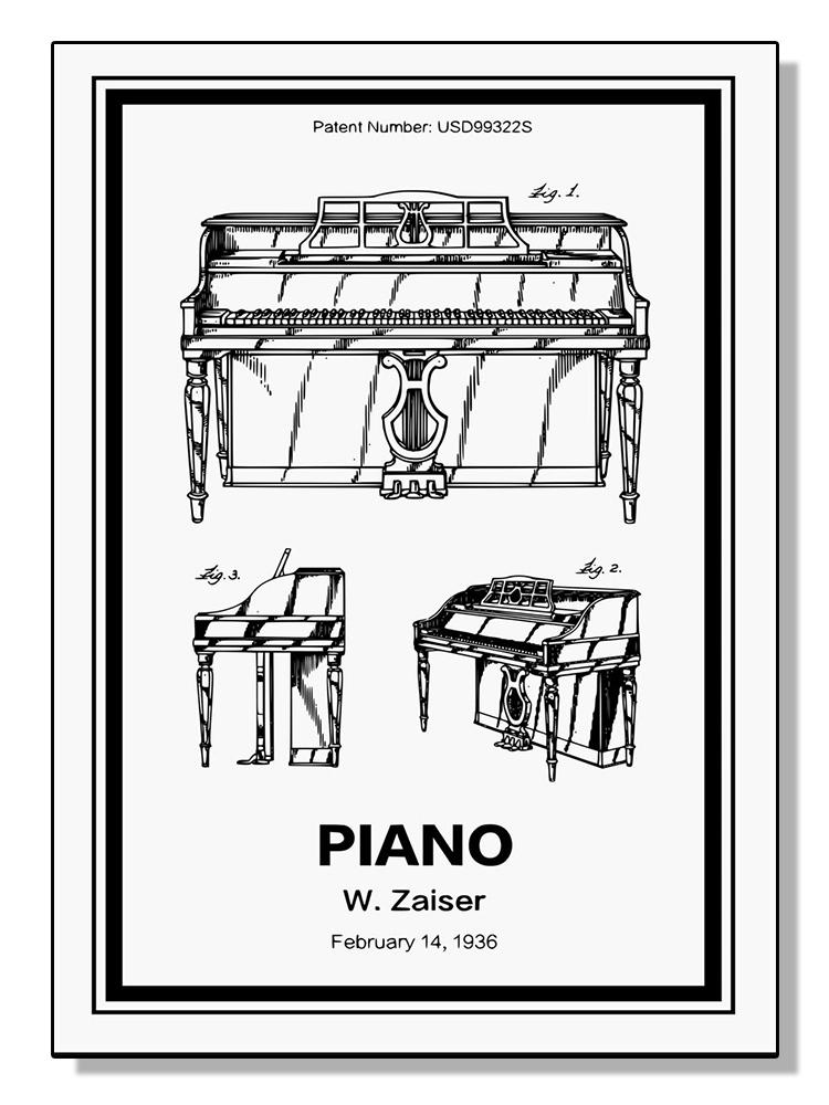 Vintage Musical Instrument Patents Posters Canvas Painting Guitar Saxophone Boombox Video Game Machine Wall Art Room Home Decor