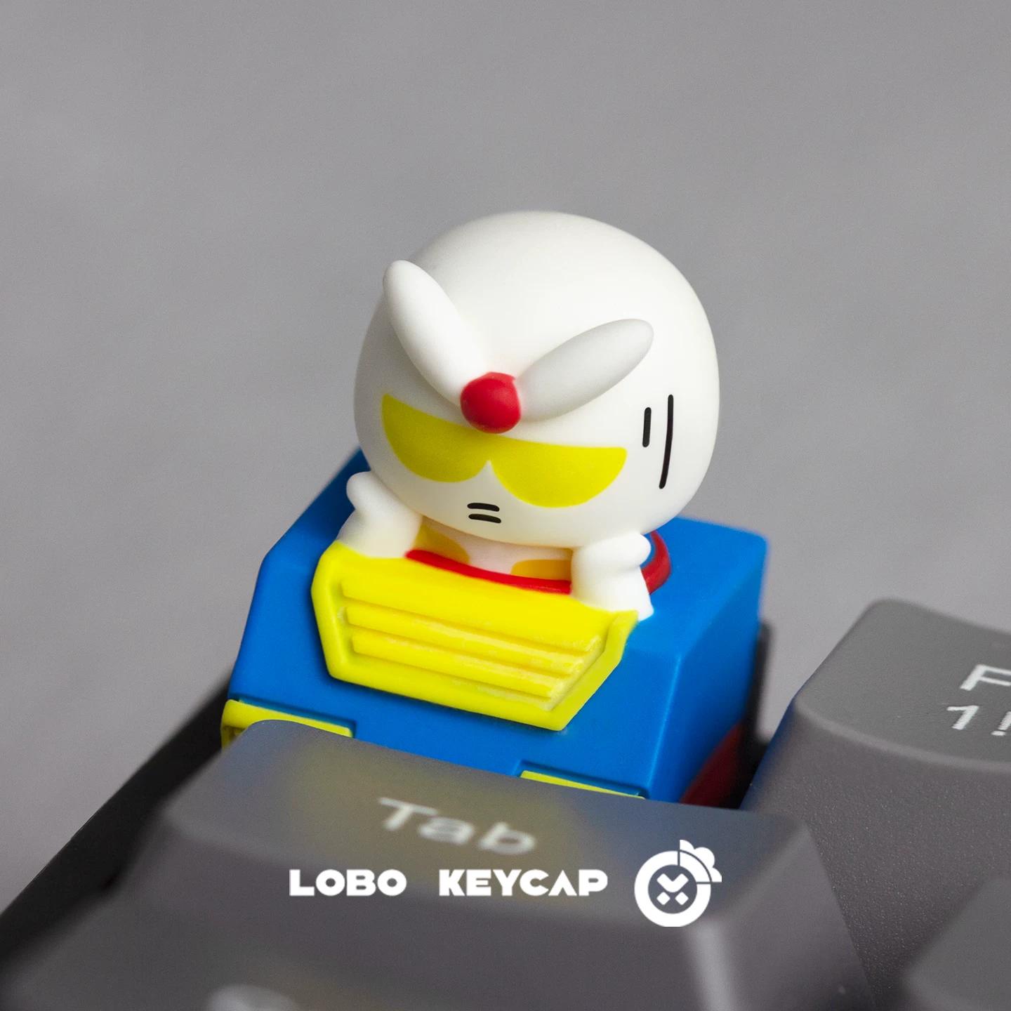 Chibi Mobile Suit Zaku Keycap Resin Artisan Keycap Mechanical Keyboard Translucent Keycap Esc Key Cute Figure Collectible Gift