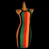 Summer Color Stripes round Neck Halterneck Sleeveless Vest Knitting Dress Women's Clothing Fashion Slim Fit Slimming Bodycon Dress