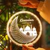Luminous Ramadan Hanging Lamp Suction Cup Warm White Eid Mubarak Lamp Battery Powered Atmosphere Light Moon Star Castle Lamp