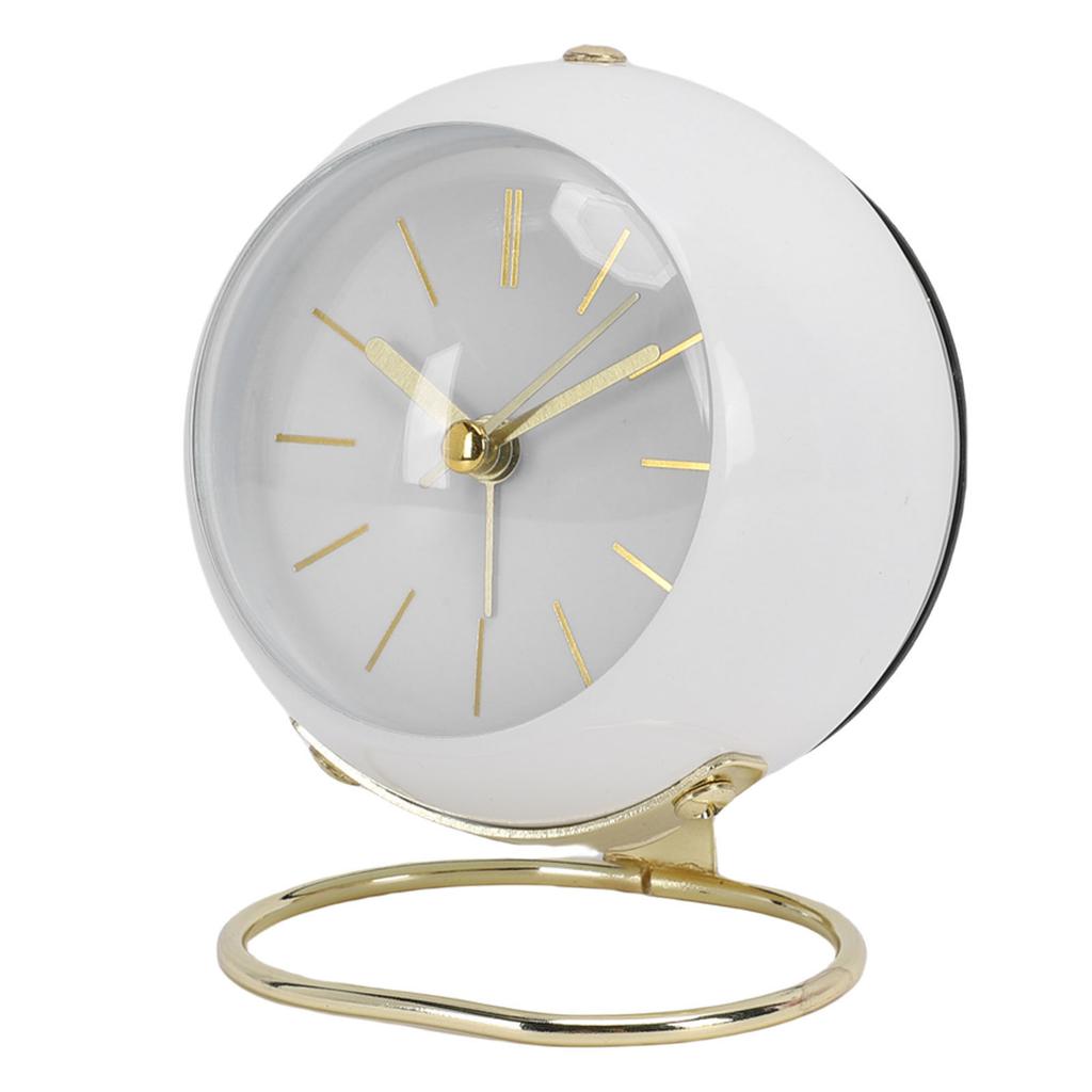 Small Desk Clock with Night Light Silent Non Ticking Battery Powered Analog Alarm Clock for Bedroom Kitchen Bedside Desktop