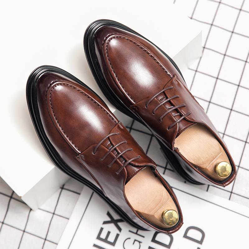 Leather Shoes Young British Dress Casual Business Sense Leather Shoes Wedding Groom Suit Height Increase