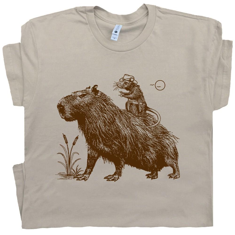 Capybara Shirt Rodent Shirts Funny Shirts for Women Men Kids Cute Cowboy Mouse T Unisex T-Shirt XXXXL