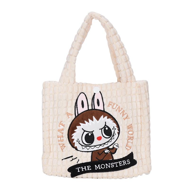 Autumn and winter plush bag for women, cute crossbody handbag, cartoon tote bag, versatile Labu doll bag