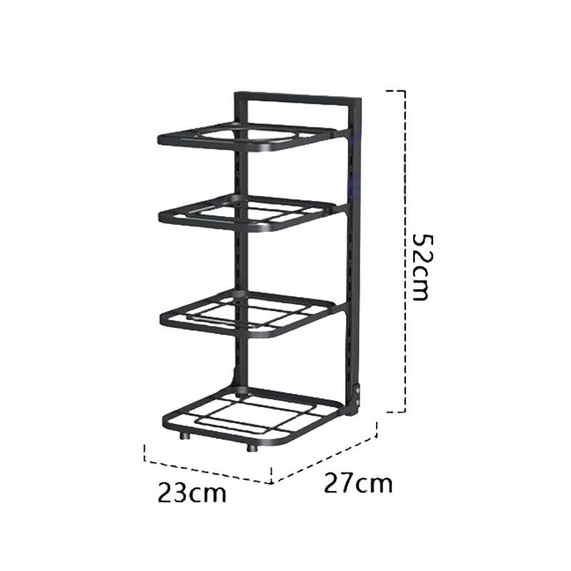 

Полка для кастрюль специально разработана для хранения кастрюль и посуды.. Кухонный стеллаж для хранения из нержавеющей стали, раковина, многослойная бытовая стойка, кухонные принадлежности 4 layer чёрный