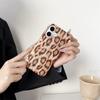 Sexigt läder leopardtryck halvskal för iPhone 16 Pro Max 15 14 Plus 13 12 Pro 11 fallskyddsskydd