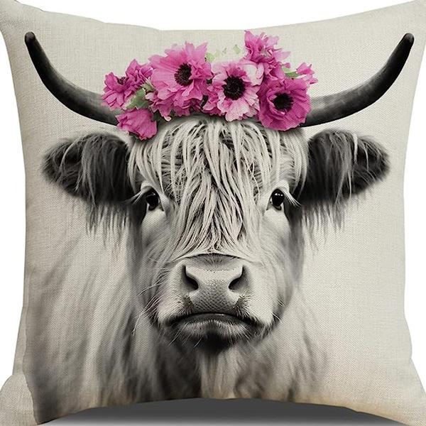 New Creative Cartoon Farmhouse Cow Animal Pillow Case Home Decoration Living Room Car Cushion