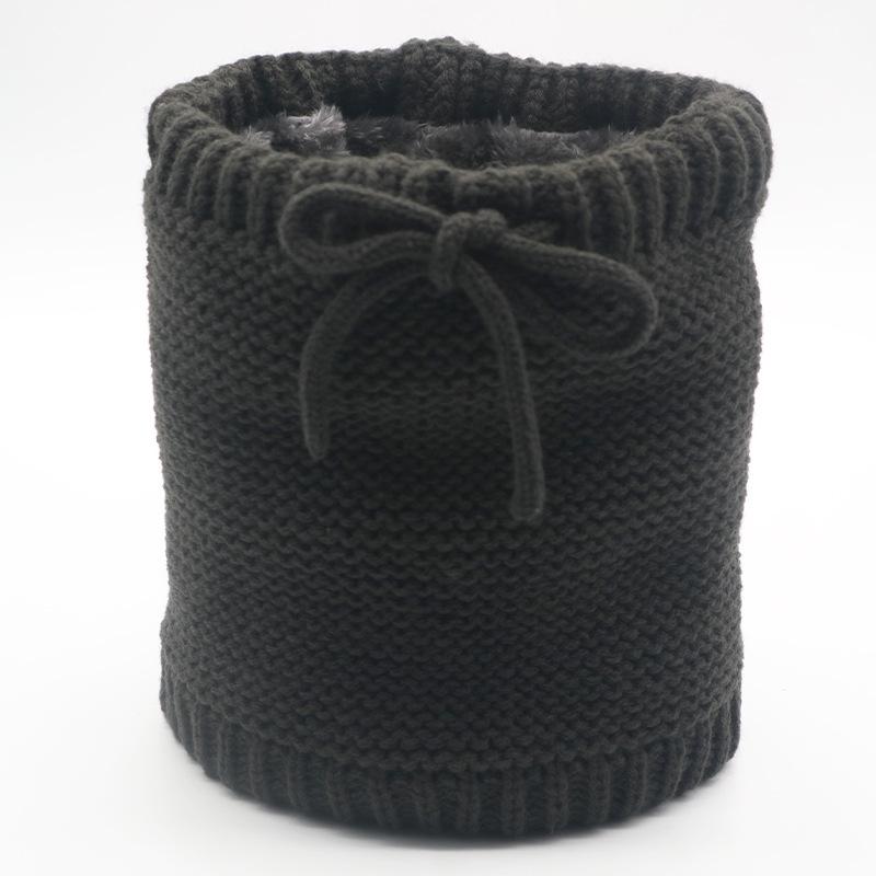 

Зимний шерстяной шейный платок, флисовый шарф, ветрозащитная маска, однотонная вязаная шапка-скрутка, теплый шарф темно-серого