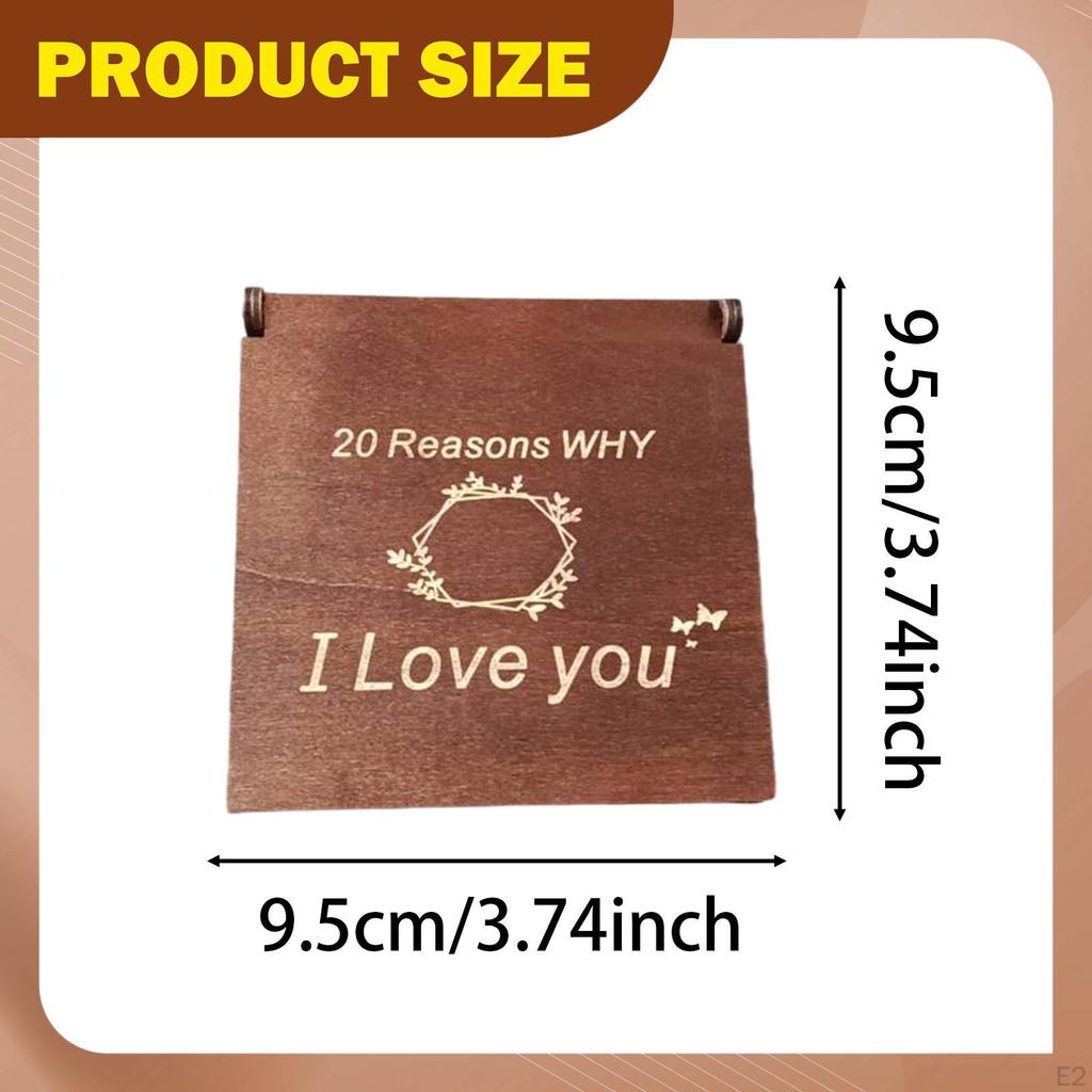 20 Reasons Why i Love You Heart Puzzle Wooden Decorative with Box for Couples Boyfriend