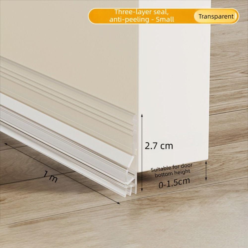 100cm Door Draft Stopper Soundproof Transparent Door Bottom Sealing Strip Insect Prevention Self-adhesive Weather Stripping