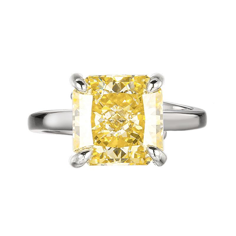 Jewelry Set Earrings Rings Necklaces Square High Carbon Diamonds Ice Flower Cut Fashionable Luxurious Women's