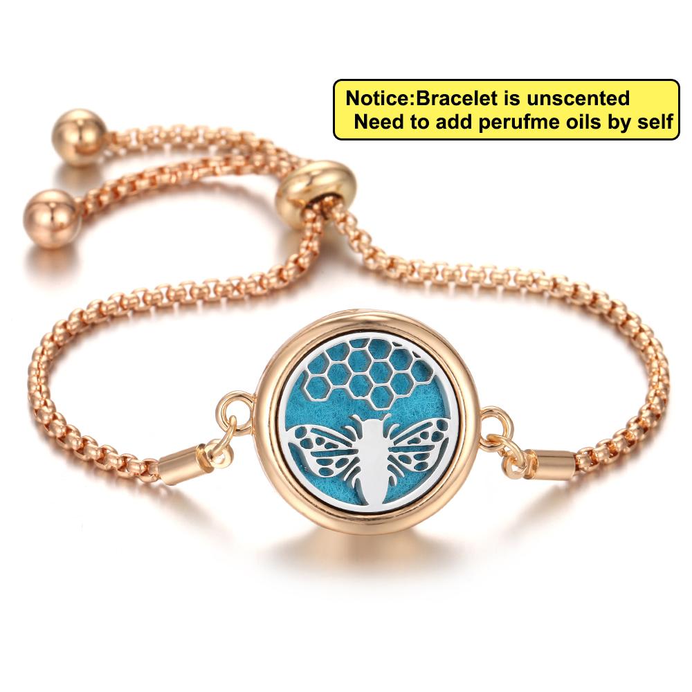 New Aromatherapy Diffuser Bracelet Essential Oil Diffuser Bracelet Alloy Stainless Steel Perfume Aroma Locket Bracelet for Women